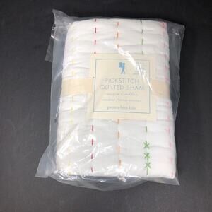 Pottery Barn Kids Pickstitch Quilted Sham Standard Cotton Pillow Cover NEW